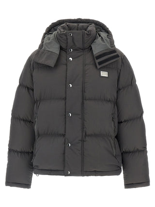 Gray Polyamide Full-Length Jacket