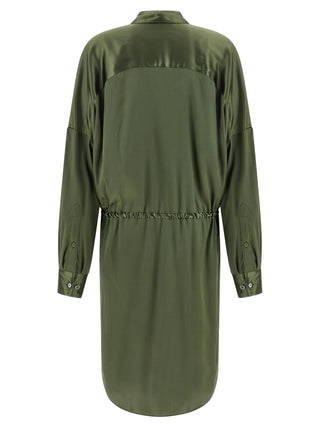Bicolor Silk Midi Dress