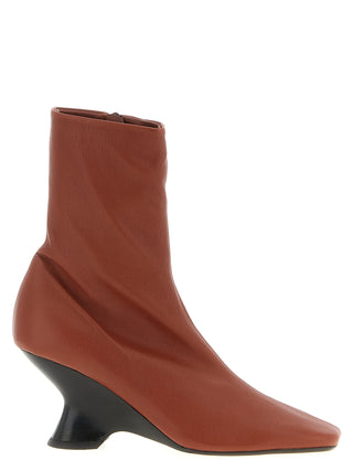 Brown Calfskin Ankle Boots