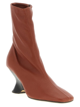 Brown Calfskin Ankle Boots