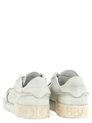 White Lamb Leather Low Top Sneakers