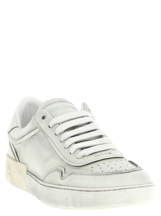 White Lamb Leather Low Top Sneakers