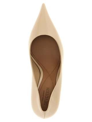 Zapatos de tacón alto de piel de becerro beige