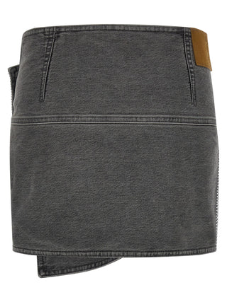 Gray Cotton Long Skirt