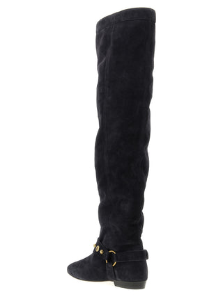 Black Calfskin Over The Knee