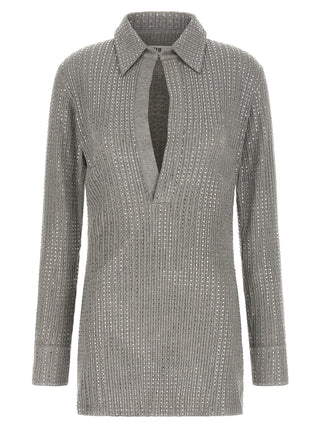Gray Cotton Short Dress