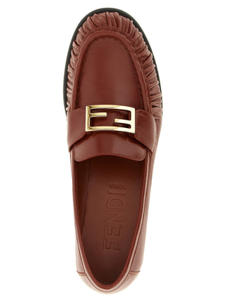 Brown Lamb Leather Slip-On Loafers