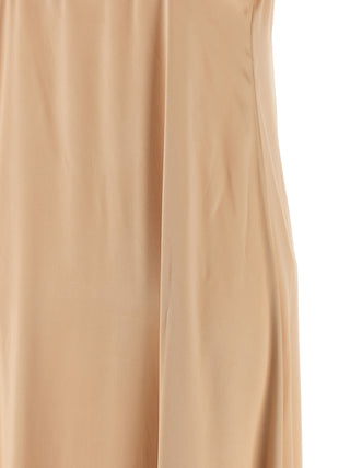 Vestido largo beige de viscosa