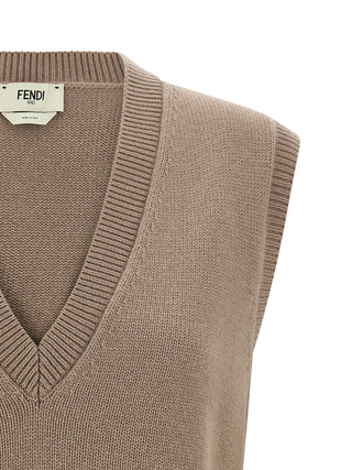 Beige Cashmere Sleeveless Jacket
