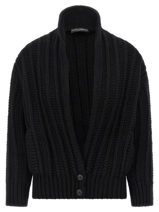 Black Virgin Wool Cardigan