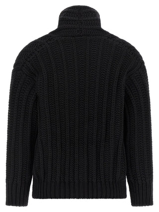Black Virgin Wool Cardigan