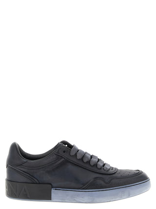 Black Lamb Leather Low Top Sneakers