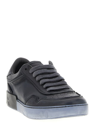 Black Lamb Leather Low Top Sneakers