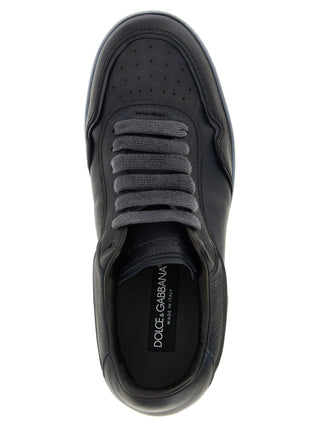Black Lamb Leather Low Top Sneakers