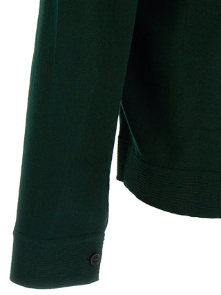 Bicolor Merino Wool Cardigan