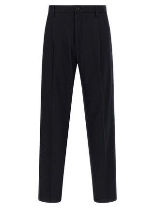Blue Wool Casual Pants