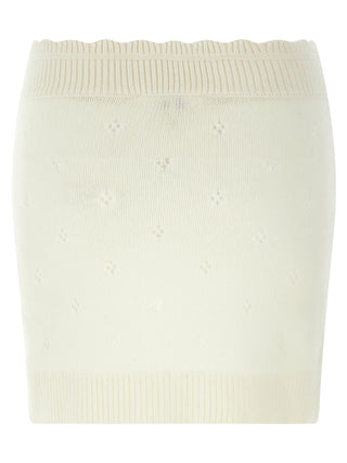 Falda larga de lana blanca