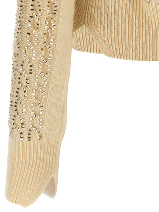 Cárdigan beige de lana virgen