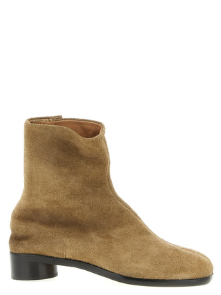 Beige Calfskin Ankle Boots