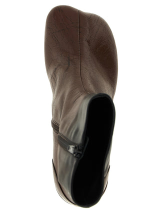 Brown Lambskin Ankle Boots