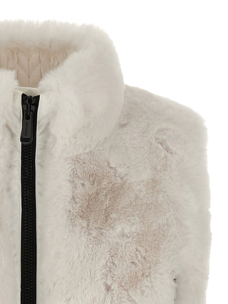 White Polyester Sleeveless Jacket