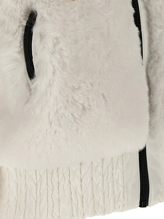 White Polyester Sleeveless Jacket