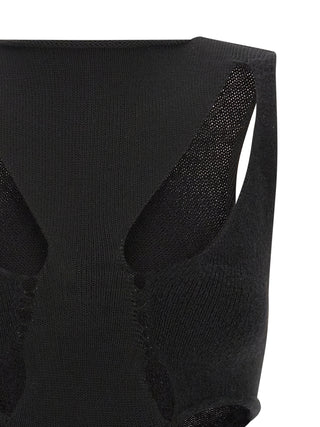 Black Wool Tank Tops