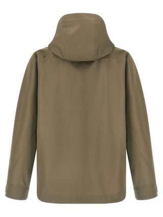 Chaqueta bicolor de nylon con capucha