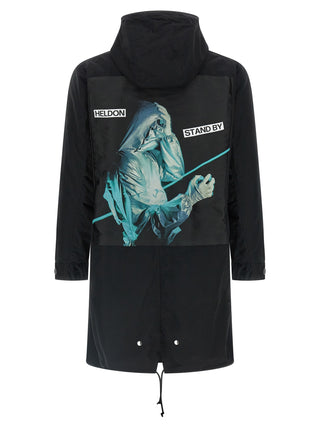 Parka negra de algodón