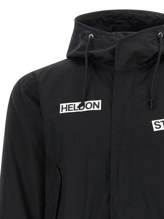 Parka negra de algodón
