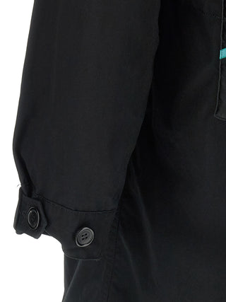 Parka negra de algodón