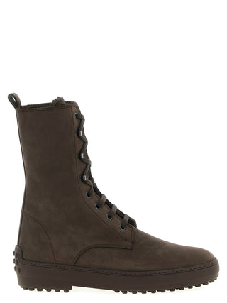 Brown Calfskin Ankle Boots