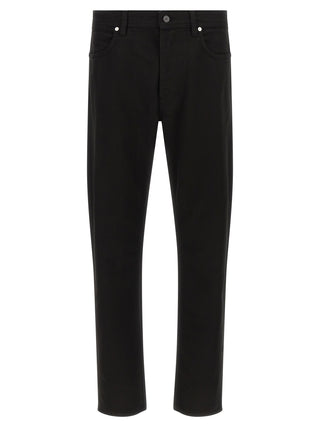 Black Cotton Straight-Leg Jeans