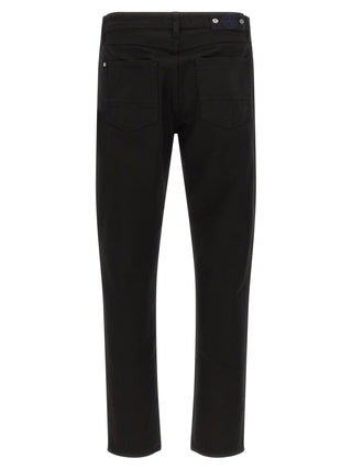 Black Cotton Straight-Leg Jeans