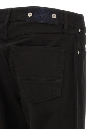 Black Cotton Straight-Leg Jeans