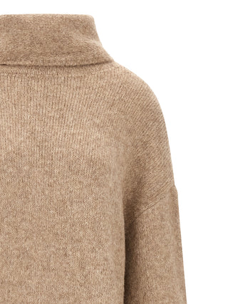 Beige Alpaca Leather Midi Dress