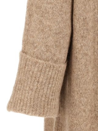 Beige Alpaca Leather Midi Dress