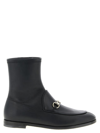 Black Lamb Leather Ankle Boots