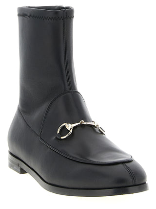 Black Lamb Leather Ankle Boots