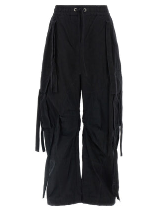 Black Cotton Cargo Pants