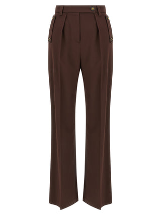 Pantalones casuales marrones de poliéster