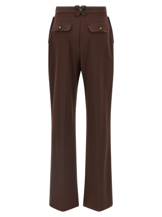 Pantalones casuales marrones de poliéster