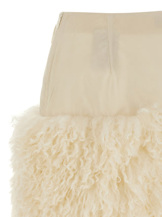 White Polyamide Long Skirt