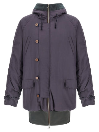 Purple Virgin Wool Parka