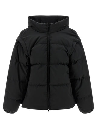 Black Polyester Full-Length Jacket