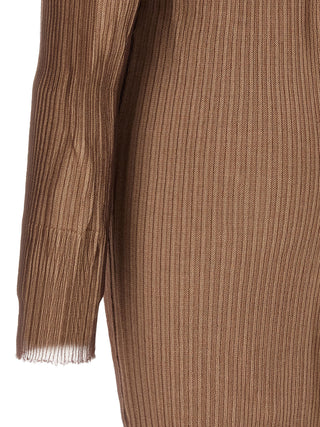 Beige Polyamide Midi Dress