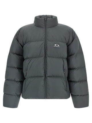 Gray Polyamide Full-Length Jacket