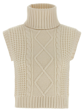 White Merino Wool Sleeveless Jacket