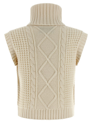 White Merino Wool Sleeveless Jacket