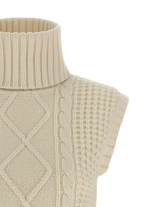 White Merino Wool Sleeveless Jacket
